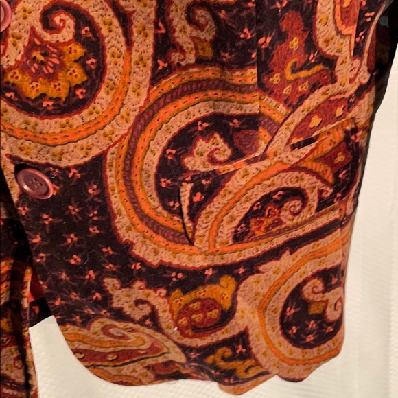 View collection 12 velvet print jacket tans euc - Picture 6 of 11